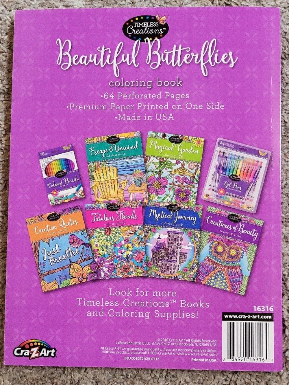 Cra-Z-Art's Timeless Creations Coloring Books - Set Of 3